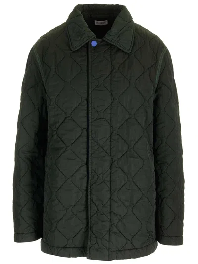 Shop Burberry Ivi Green Quilted Jacket