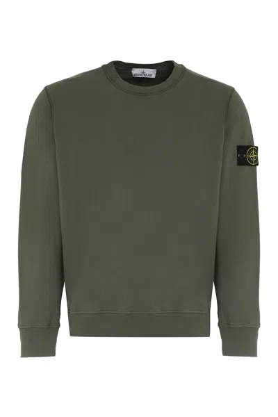 Shop Stone Island Cotton Crew-neck Sweatshirt In Military