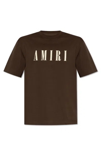 Shop Amiri T-shirt With Logo In Marrone