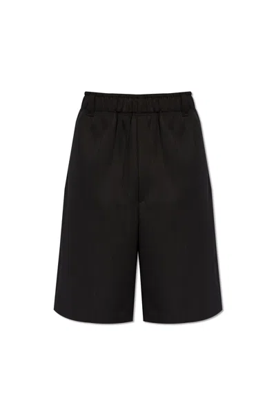 Shop Jacquemus Juego Linen Shorts In Nero