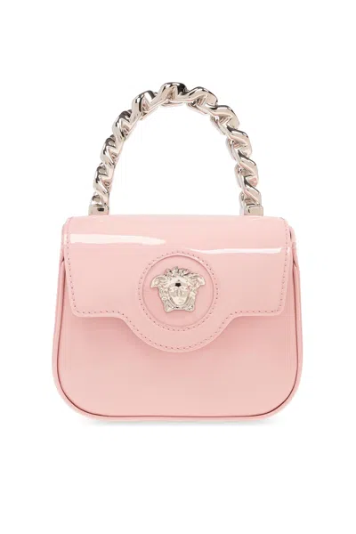 Shop Versace Mini La Medusa Shoulder Bag In Pink