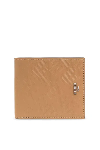 Shop Fendi Logo-printed Bi-fold Wallet In S Sand Mimosa