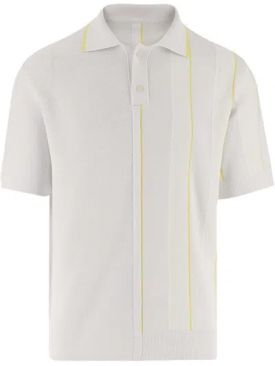 Shop Jacquemus Contrast Knitted Polo Shirt In White