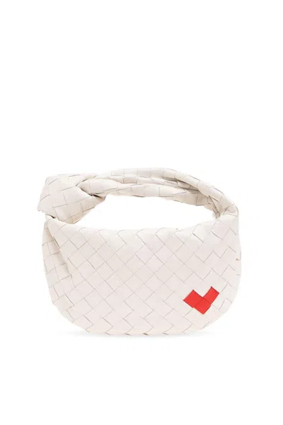 Shop Bottega Veneta Mini Jodie Bag In White-vernis/white-g