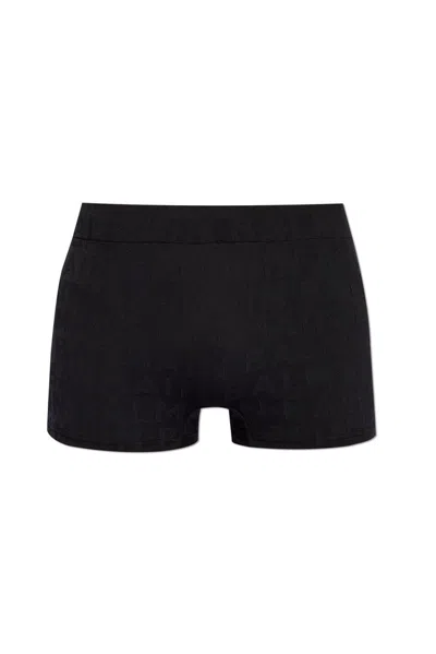 Shop Balmain Logo Detailed Swim Shorts In Black