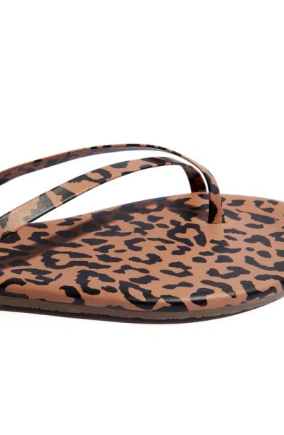 Shop Tkees Riley Snakeskin Embossed Flip Flop In Nubuck Cheetah