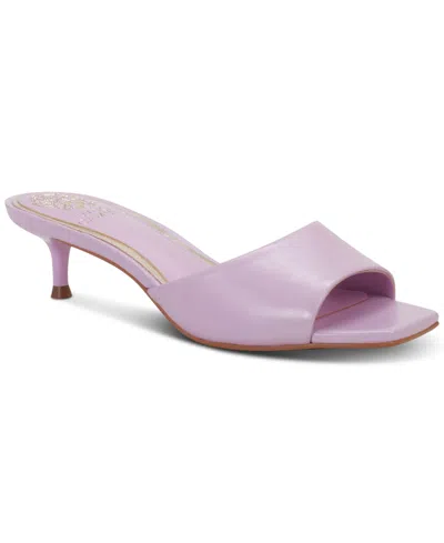 Shop Vince Camuto Faiza Square Toe Kitten Heel Dress Sandals In Sweet Lavender