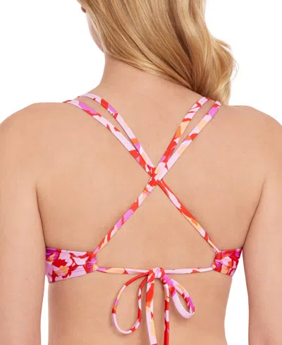 Shop Salt + Cove Juniors' Flutter By X-back Bikini Top In Vermillion