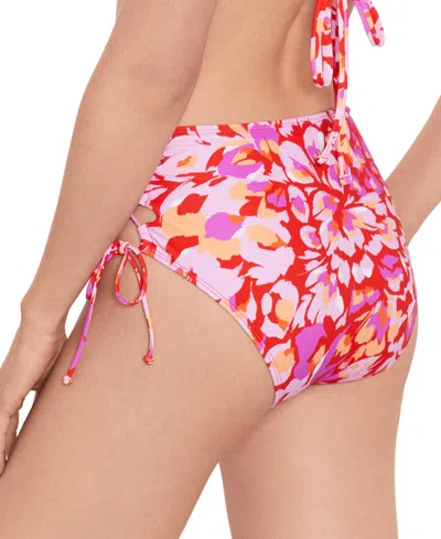 Shop Salt + Cove Juniors' Flutter By Lace High-waist Bikini Bottoms, Created For Macy's In Vermillion