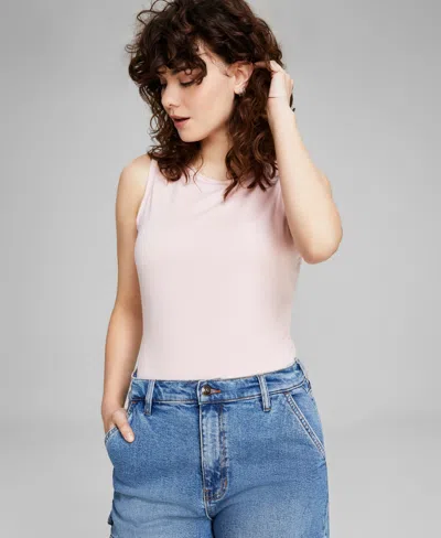 Shop And Now This Women's Sleeveless Crewneck Bodysuit, Created For Macy's In Lotus Pink