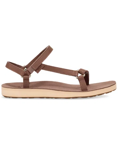 Shop Teva Women's Original Universal Slim Leather Sandals In Birch