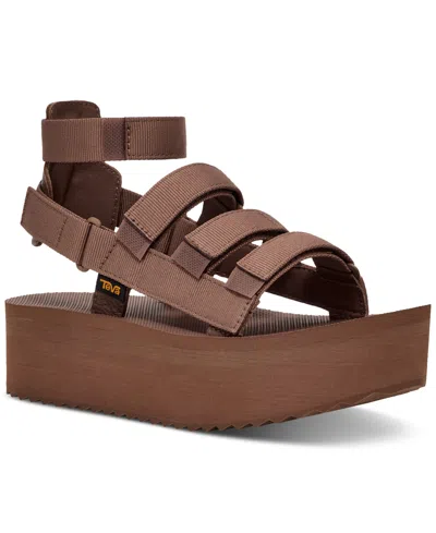 Shop Teva Women's Mevia Strappy Platform Sandals In Acorn