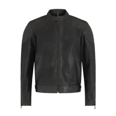 Shop Belstaff Legacy Outlaw Jacket Hand Waxed Leather Antique Black