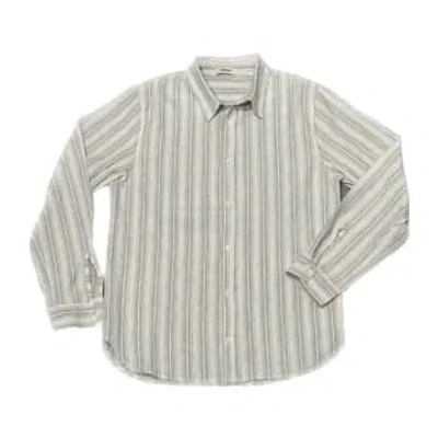 Shop Crossley Finser Man Shirt Ls Thin Stripes Grey White
