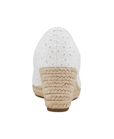 Shop Bandolino Women's Nuri Peep-toe Espadrille Wedge Sandals In White