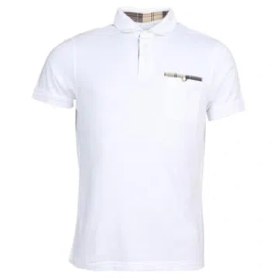 Shop Barbour Corpatch Polo Shirt White