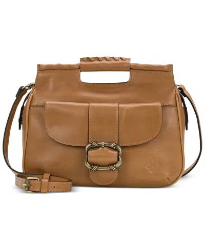 Shop Patricia Nash Ovodda Small Leather Satchel In Naturale