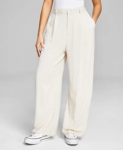 Shop And Now This Women's Linen Blend Wide-leg Trousers, Created For Macy's In Tan