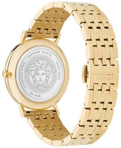 Shop Versace Men's Swiss Gold Ion Plated Stainless Steel Bracelet Watch 42mm