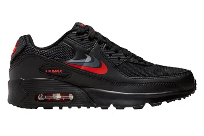 Pre-owned Nike Air Max 90 Black Habanero Red (gs) In Black/habanero Red