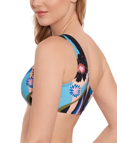 Shop Salt + Cove Juniors' Blooming Wave One-shoulder Bikini Top, Created For Macy's In Multi
