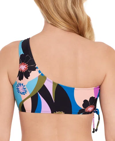 Shop Salt + Cove Juniors' Blooming Wave One-shoulder Bikini Top, Created For Macy's In Multi