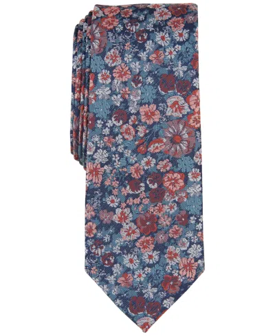 Shop Bar Iii Men's Charland Floral Tie, Created For Macy's In Coral