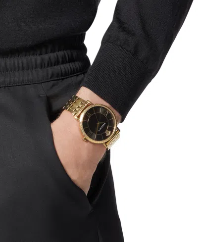 Shop Versace Women's Swiss Gold Ion Plated Stainless Steel Bracelet Watch 42mm