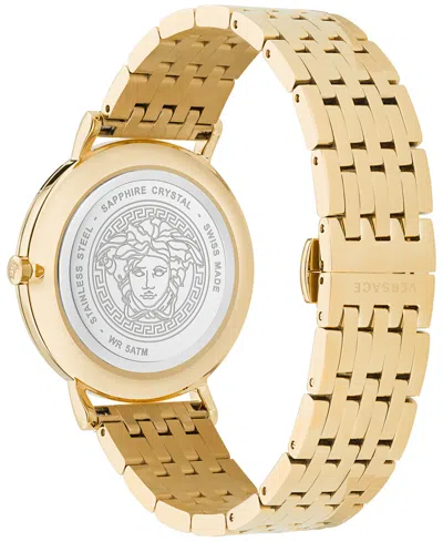 Shop Versace Women's Swiss Gold Ion Plated Stainless Steel Bracelet Watch 42mm