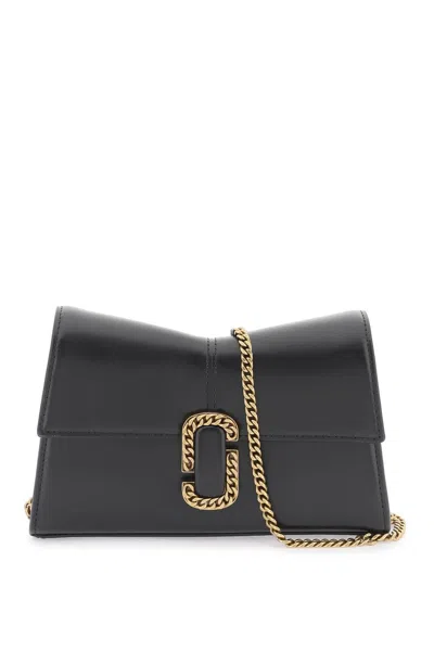 Shop Marc Jacobs The Mini Shoulder Bag With St. Marc Chain Wallet In Black