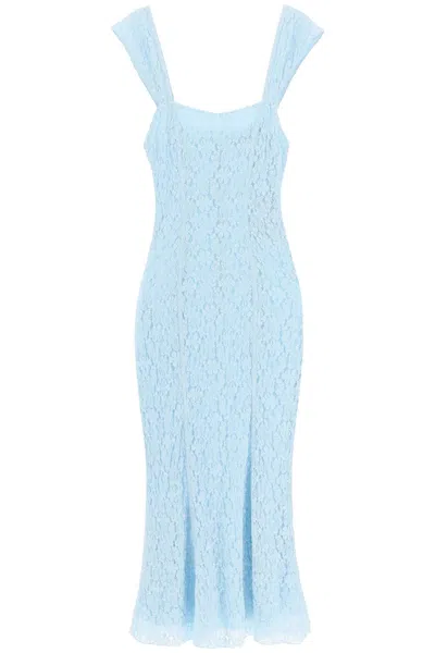 Shop Rotate Birger Christensen Maxi Lace Dress In Italian In Light Blue