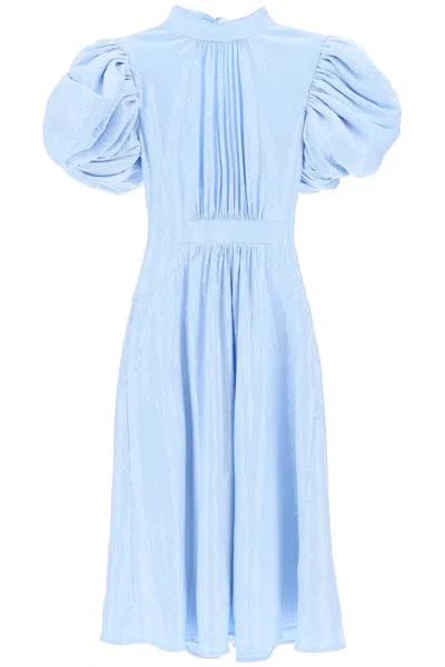 Shop Rotate Birger Christensen Midi Sequin Dress With Balloon Sleeves In Light Blue