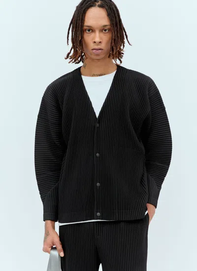 Shop Issey Miyake Monthly Colors: March Pleated Cardigan In Black