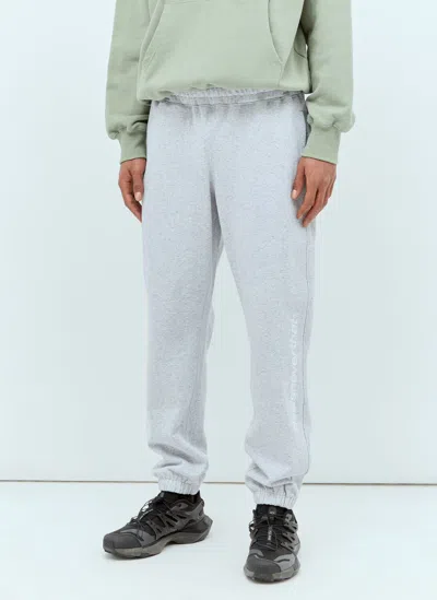 Shop Thisisneverthat Logo Embroidery Track Pants In Grey