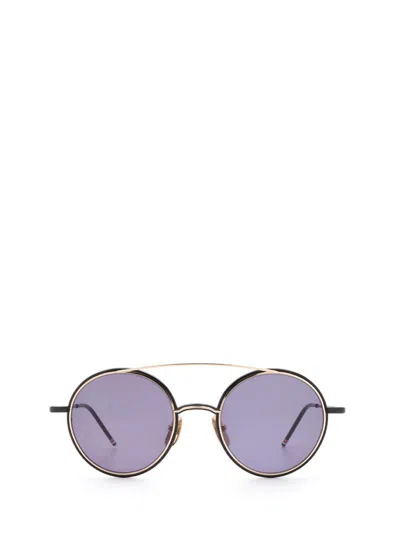 Shop Thom Browne Sunglasses In A-t-blk-gld