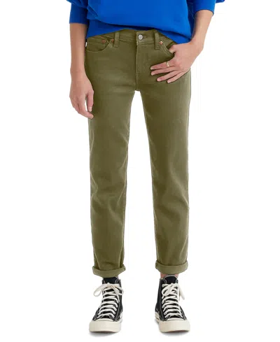Shop Levi's Women's Relaxed Boyfriend Tapered-leg Jeans In Dark Olive
