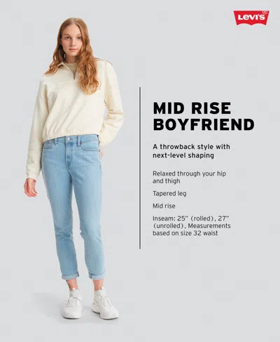 Shop Levi's Women's Relaxed Boyfriend Tapered-leg Jeans In Dark Olive