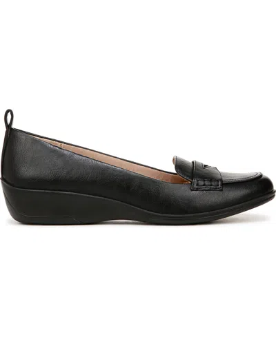 Shop Lifestride Ivonne Slip On Loafers In Dark Tan Faux Leather