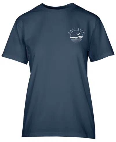 Shop Salt Life Women's Horizon Cotton Short-sleeve T-shirt In Washed Navy