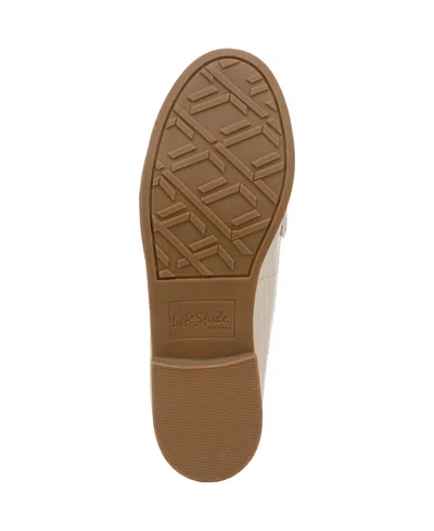 Lifestride Santana Slip On Loafers In Cream Beige Faux Leather