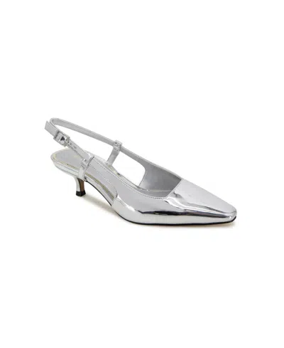 Shop Kenneth Cole New York Women's Martha Pointy Toe Pumps In Silver- Specchio Polyurethane