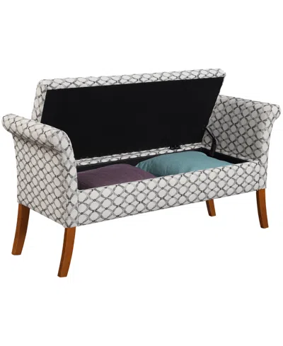 Convenience Concepts 51.25" Print Fabric Garbo Storage Bench In Ribbon Pattern Fabric