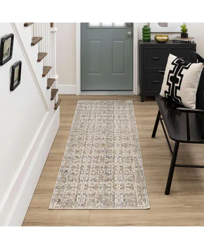 Karastan Divina Virtuous 2'6" X 7'10" Runner Area Rug In Gray