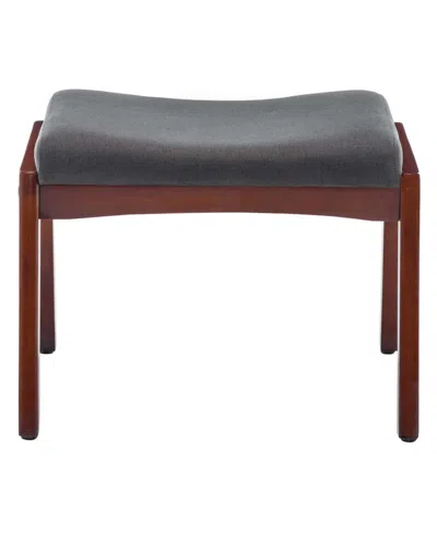 Shop Convenience Concepts 19.75" Fabric, Polyester Natalie Accent Ottoman Stool In Dark Gray Fabric,espresso