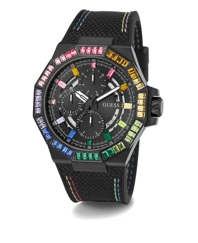 Shop Guess Men's Analog Black Nylon Silicone Watch 45mm