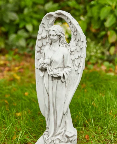 Shop Glitzhome Standing Archangel Garden Statue In White