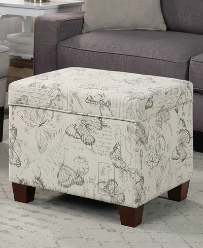 Convenience Concepts 21.75" Canvas Fabric Madison Storage Ottoman In Butterfly Fabric
