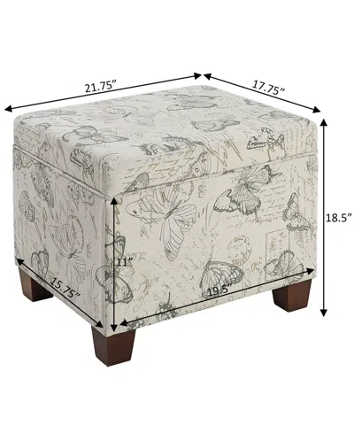 Shop Convenience Concepts 21.75" Canvas Fabric Madison Storage Ottoman In Butterfly Fabric