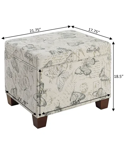 Convenience Concepts 21.75" Canvas Fabric Madison Storage Ottoman In Butterfly Fabric