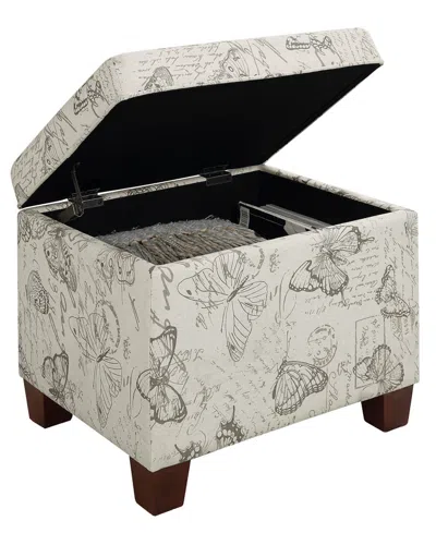 Convenience Concepts 21.75" Canvas Fabric Madison Storage Ottoman In Butterfly Fabric